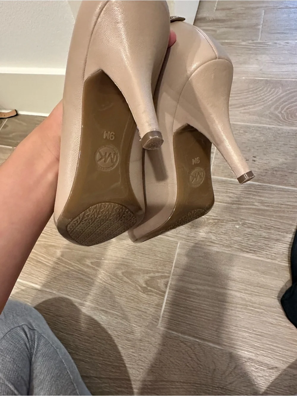 Michael Kors Blush Pointed-Toe Leather Pumps